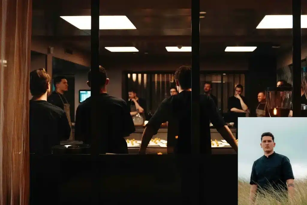 Chef Dani Hoefnagels en zijn keukengarde van Restaurant Demain in Cadzand-Bad