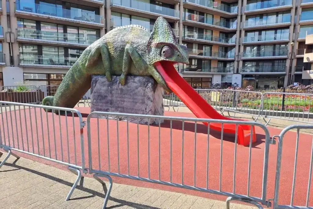 Kameleon op het Van Bubbebplein in Knokke-Heist.