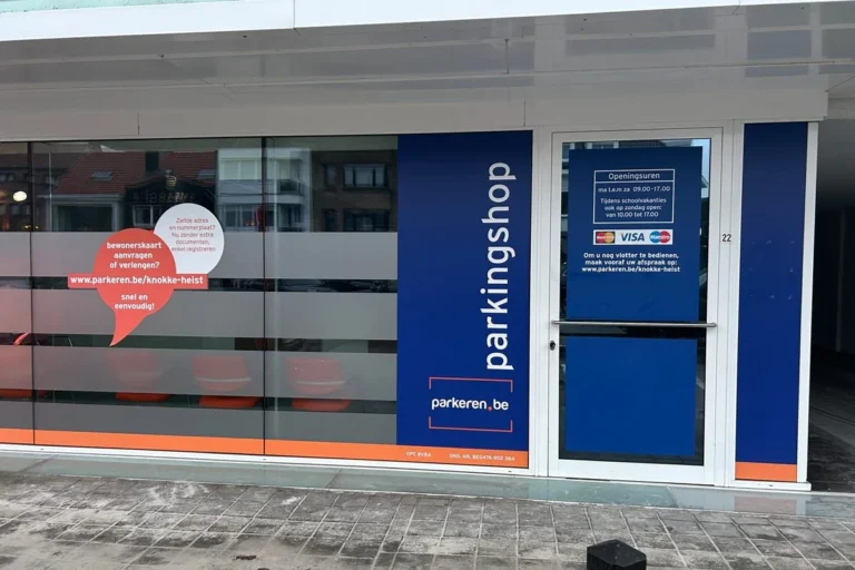 Parkingshop Gemeenteplein Knokke-Heist dicht op 2 april door werken Fluvius.